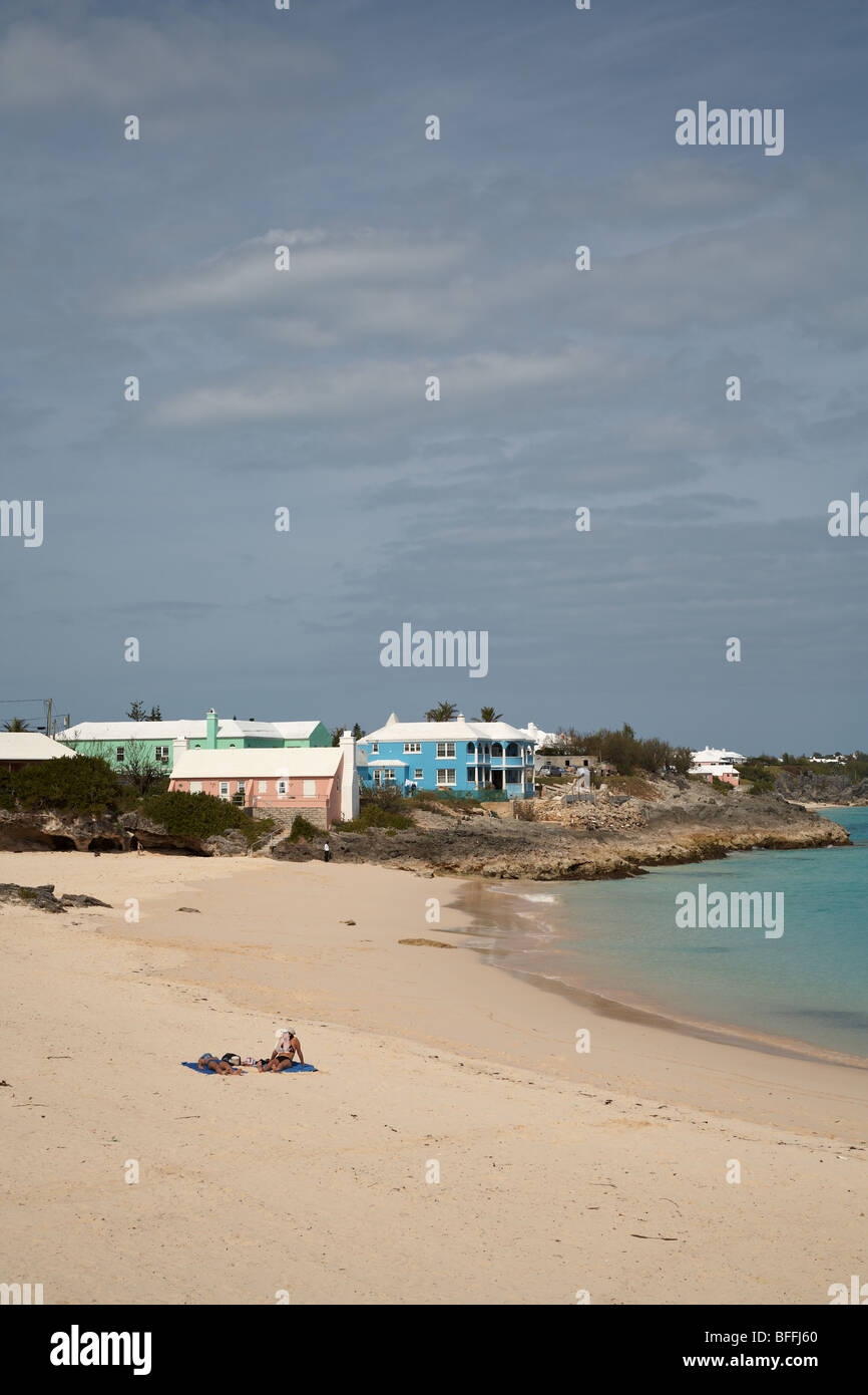 The beach at John Smiths Bay, Bermuda Stock Photo