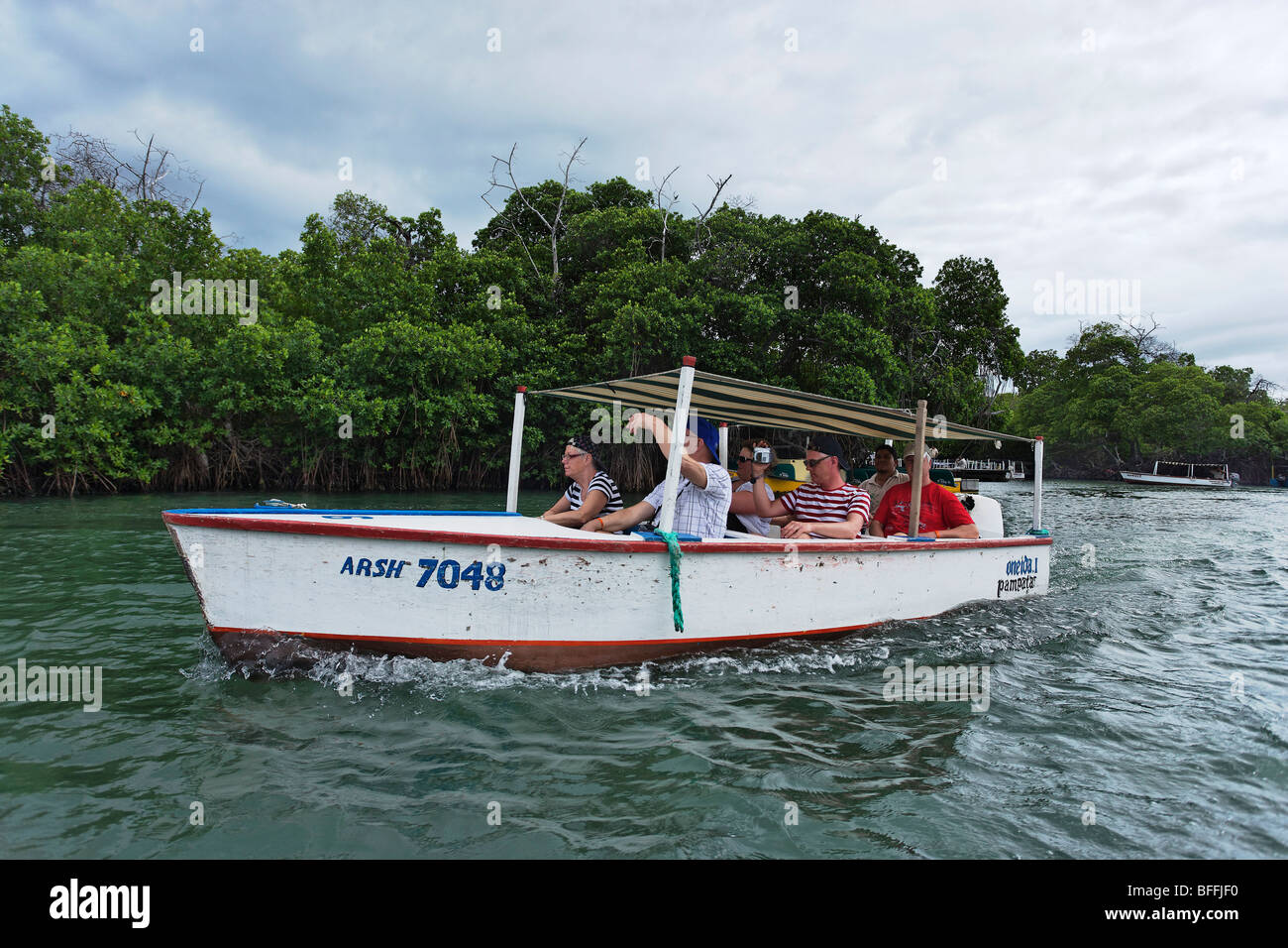 Boat trip, Laguna de la Restinga National Park, Isla Margarita, Nueva Esparta, Venezuela Stock Photo