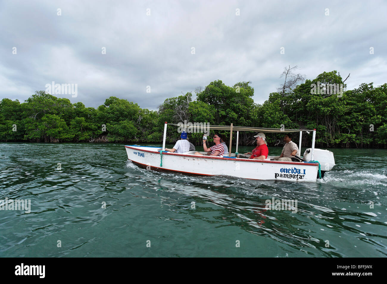 Boat trip, Laguna de la Restinga National Park, Isla Margarita, Nueva Esparta, Venezuela Stock Photo