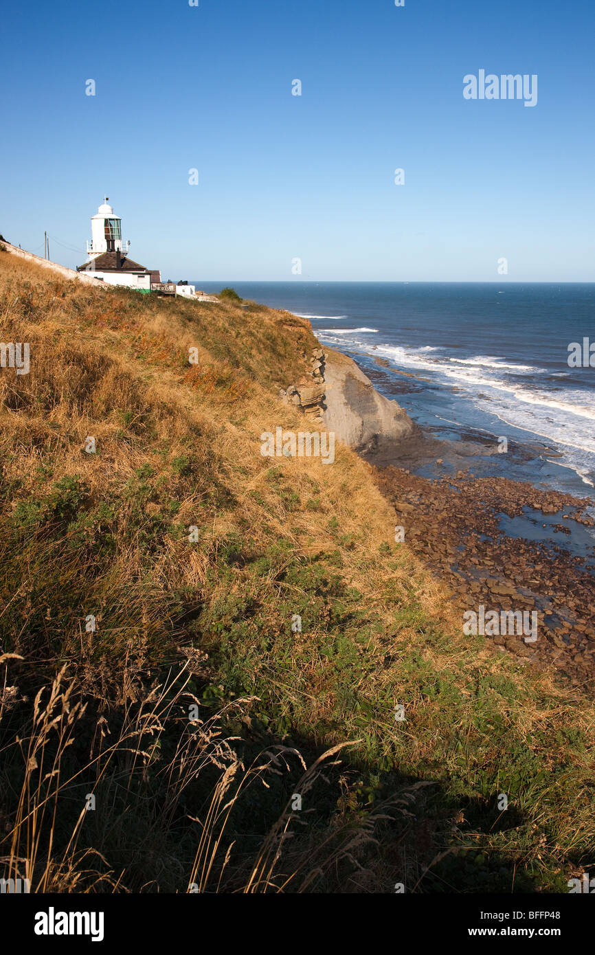 Whitby Lighthouse south of Whitby North Yorkshire Stock Photo