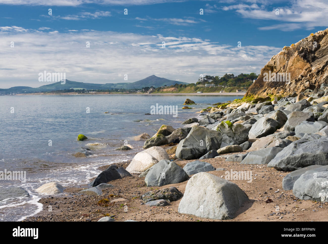 Killiney Bay, Dublin, Ireland, from White Rock Beach, with Wicklow