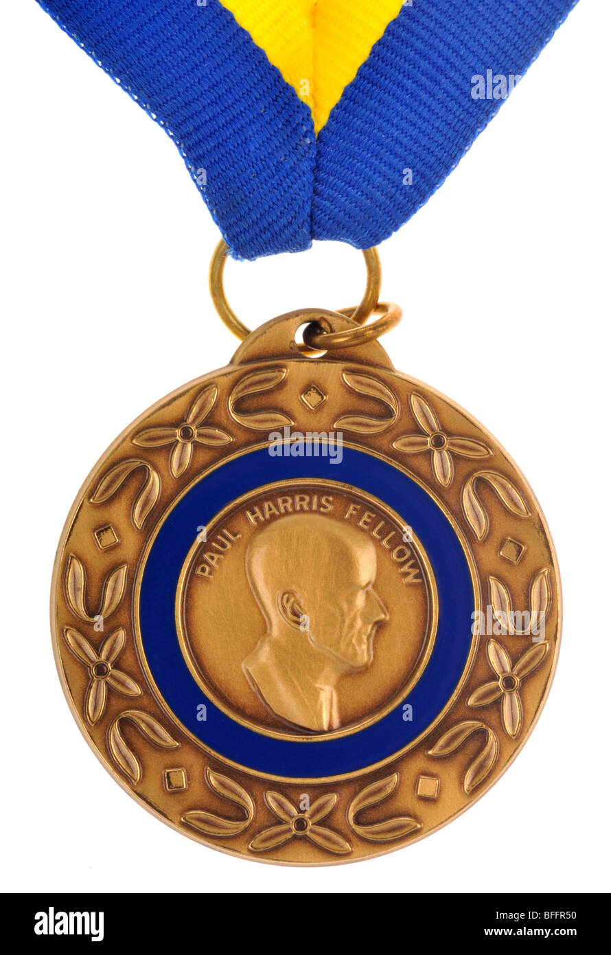 Rotary Paul Harris Fellow medal Stock Photo