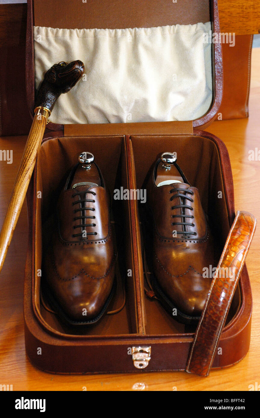 man's shoes In a box Stock Photo