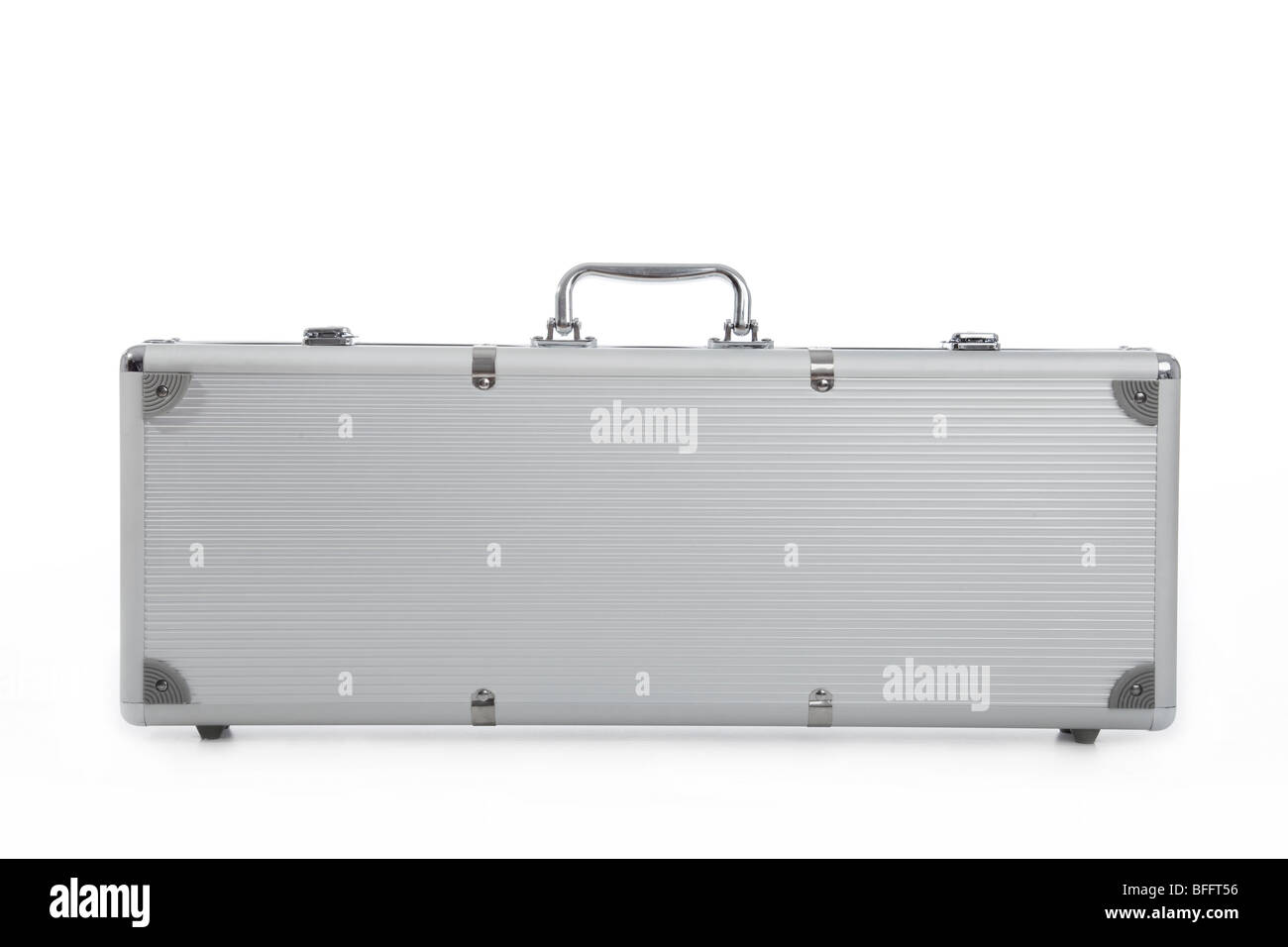 Cutout of a metal secure briefcase on white background Stock Photo Alamy