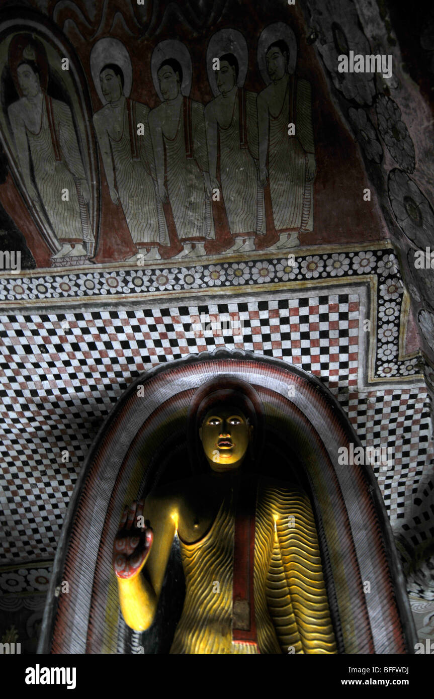 Dambulla Cave Temple, Dambulla, Sri Lanka,  Buddhist temples at Dambulla, Sri Lanka Stock Photo