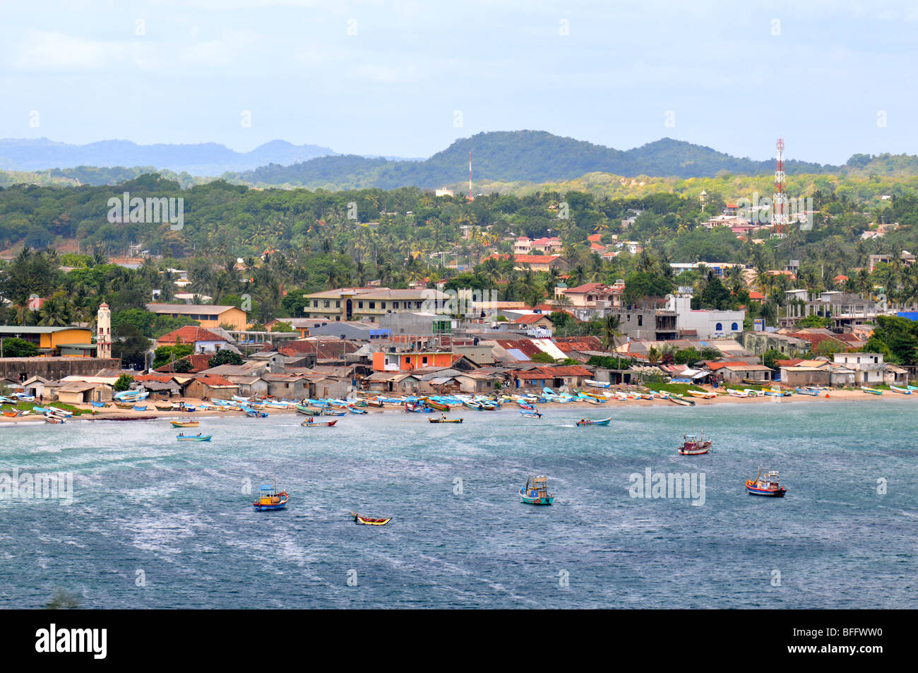 Trincomalee, Sri Lanka, view overlooking the port city of Trinco, Sri Lanka Stock Photo
