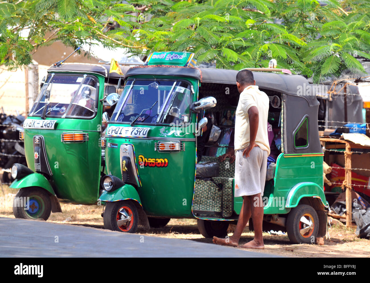 Tuk tuk or trishaw taxi in Sri Lanka, Sri Lanka Tuk-tuk Stock Photo