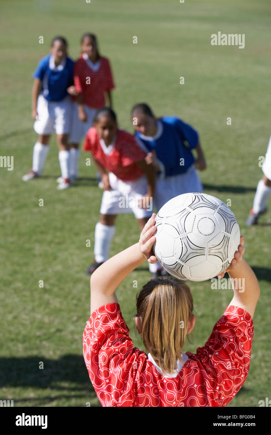 Girls Playing Soccer Stock Photo
