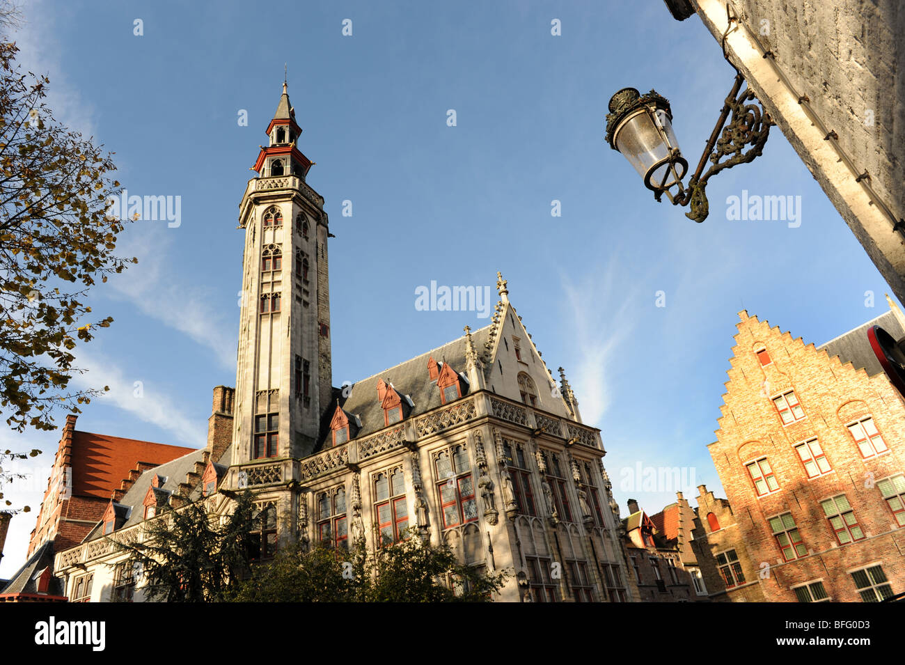Poorters loge or Porters Lodge which houses the City Archives Bruges in Belgium Europe Stock Photo