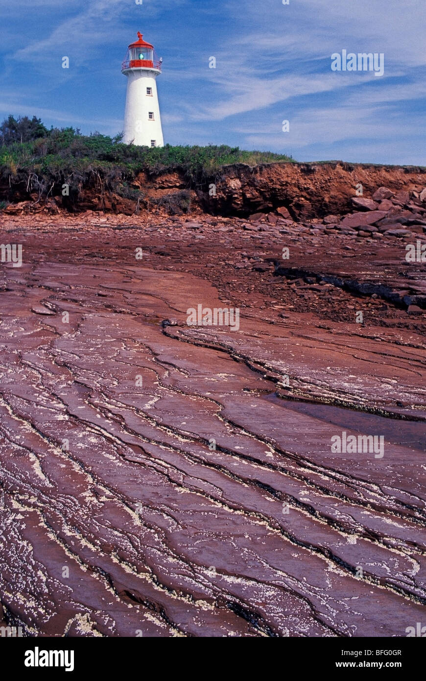 Point Prim Lighthouse Rocks Black rock lighthouse canada hi-res stock photography and images - Alamy
