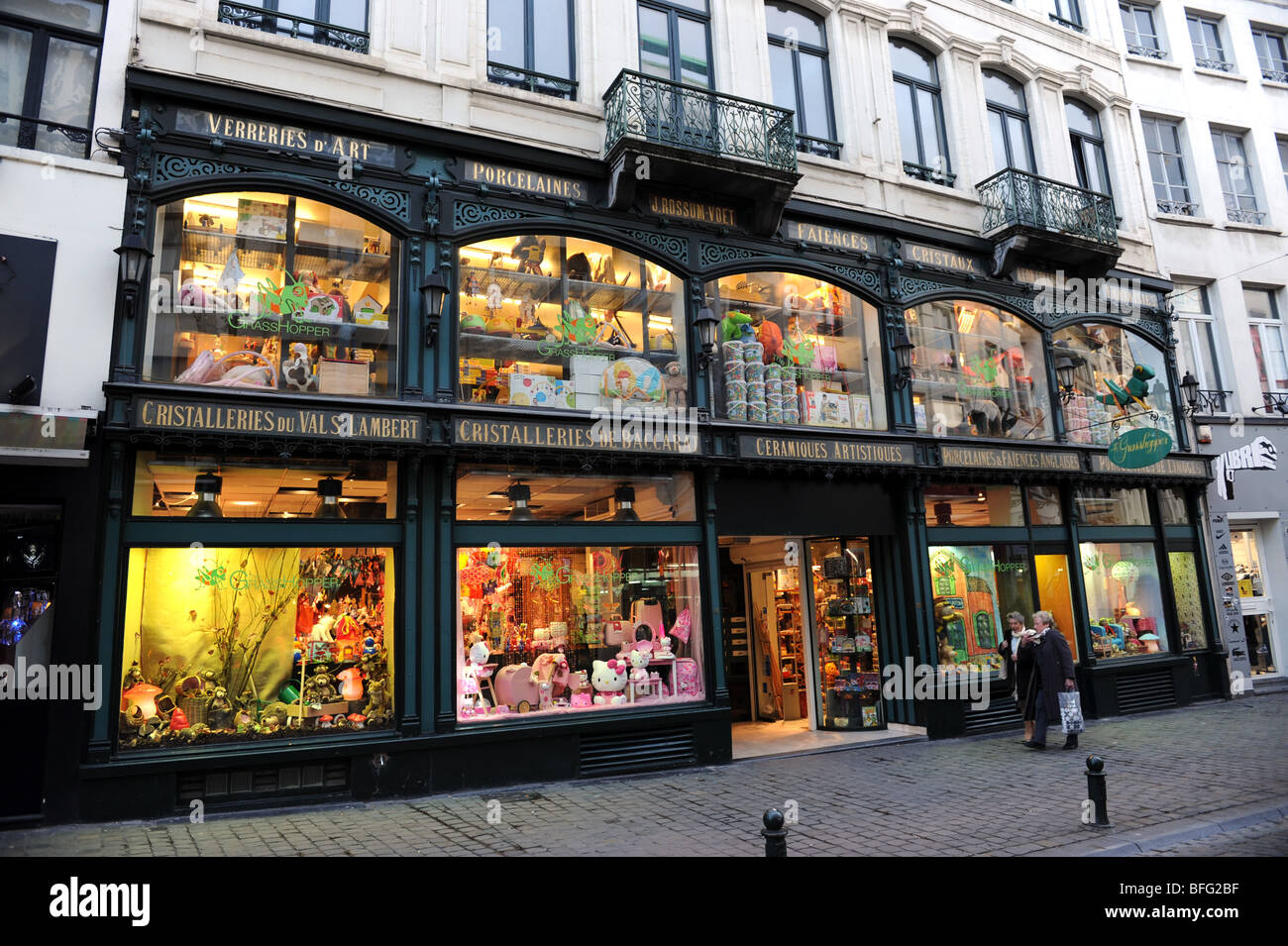 Art Nouveau style childrens shop in Brussels in Belgium Stock Photo