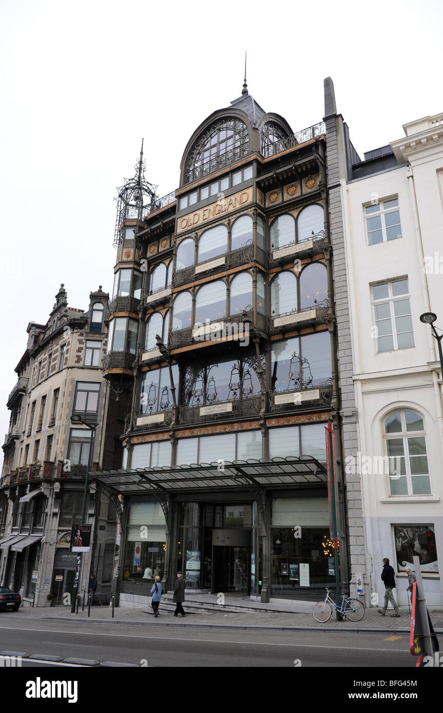 The Art Nouveau Old England Building houses Brussels Musee Instrumental Brussels Belgium Stock Photo