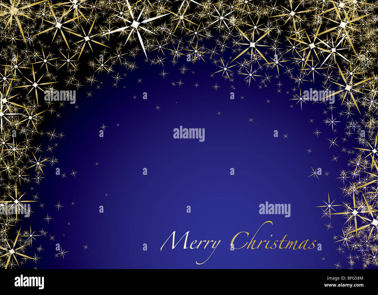 Abstract golden star christmas background with copyspace in blue Stock ...