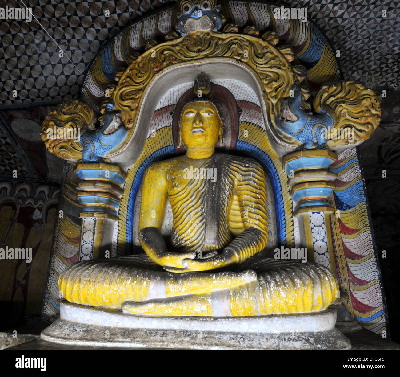 Dambulla Cave Temple, Dambulla, Sri Lanka,  Buddhist temples at Dambulla, Sri Lanka Stock Photo
