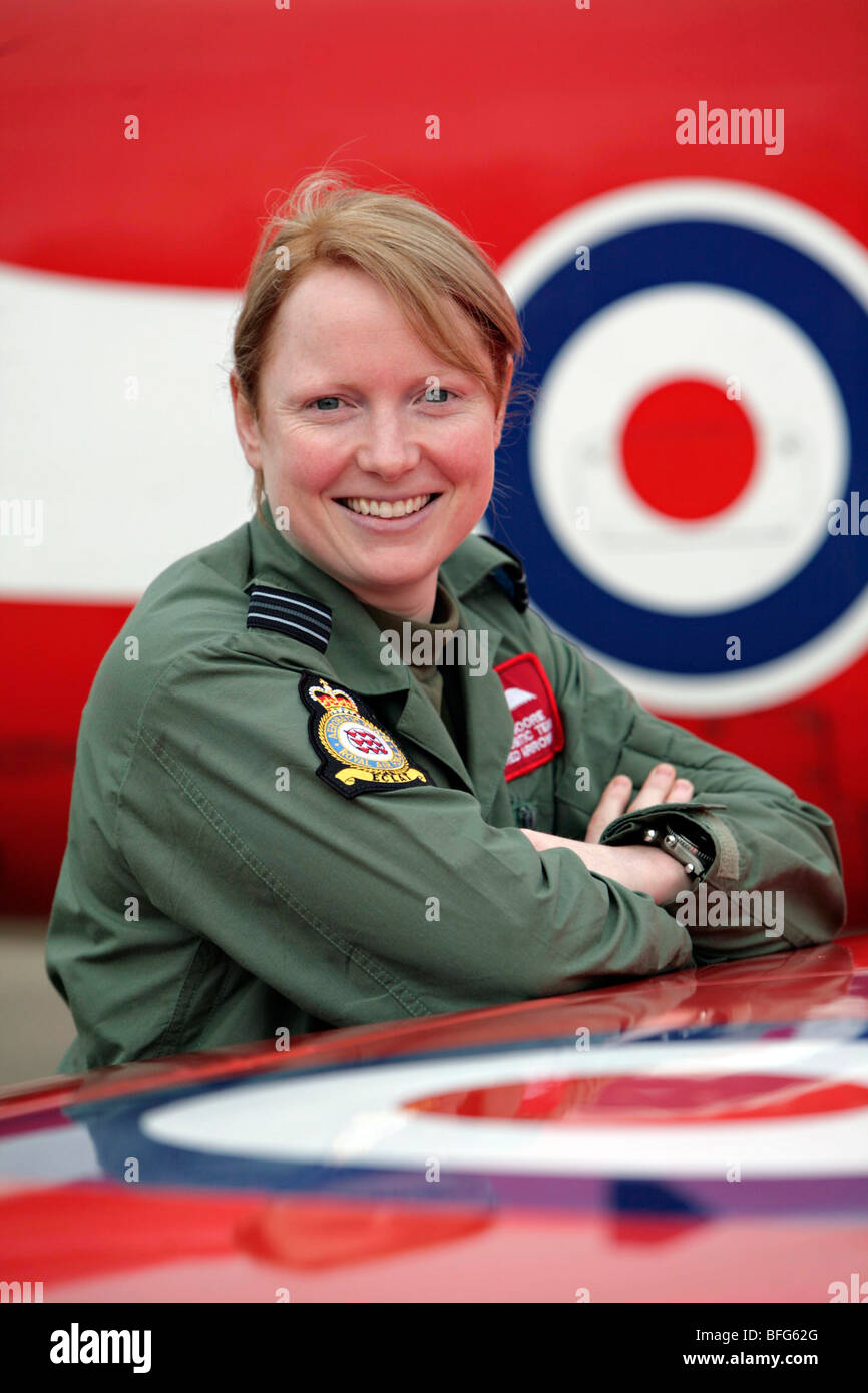 First ever female pilot with the RAF display team the Red Arrows, Kirsty Moore. Stock Photo