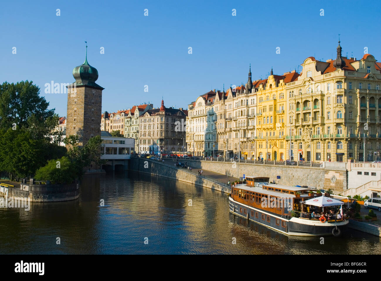 Riverside Prague Czech Republic Europe Stock Photo
