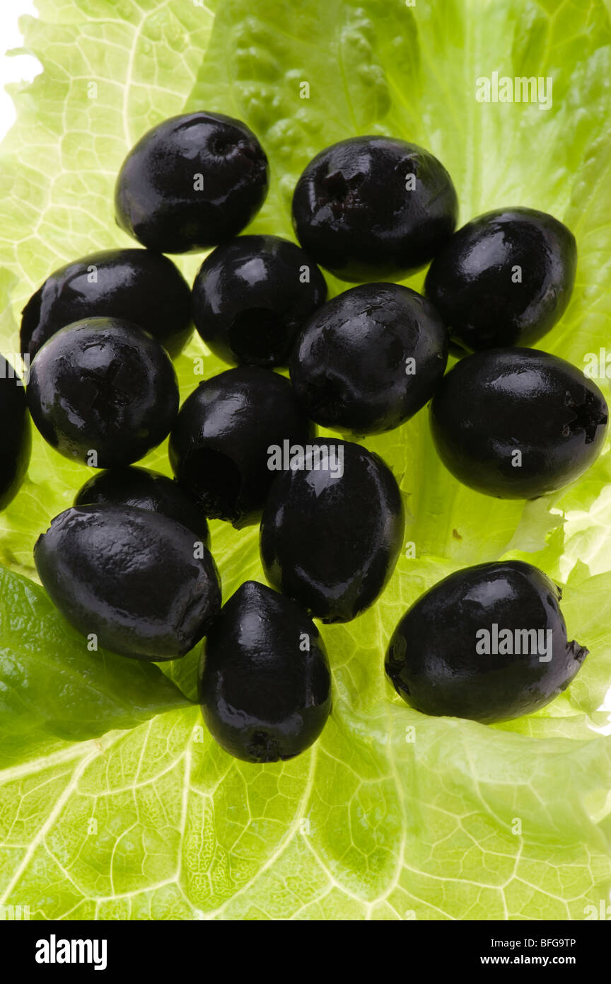 object on white - food olive close up Stock Photo