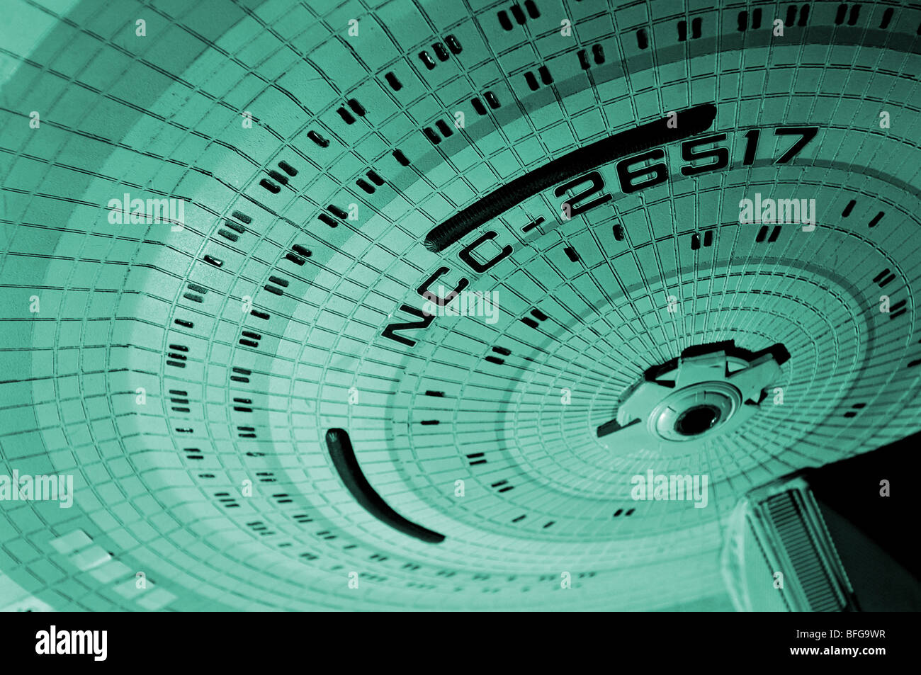 A model of a starship as used in the US science fiction series Star Trek: The Next Generation. Stock Photo