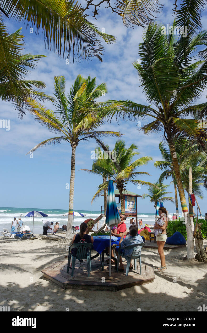 Beach Bar, Playa El Aqua, Isla Margarita, Nueva Esparta, Venezuela Stock Photo
