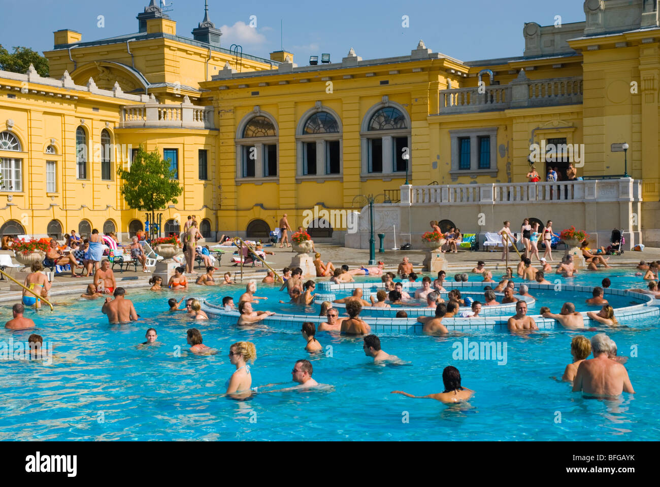 Szechenyi fürdö baths in the City Park of Budapest Hungary Europe Stock Photo
