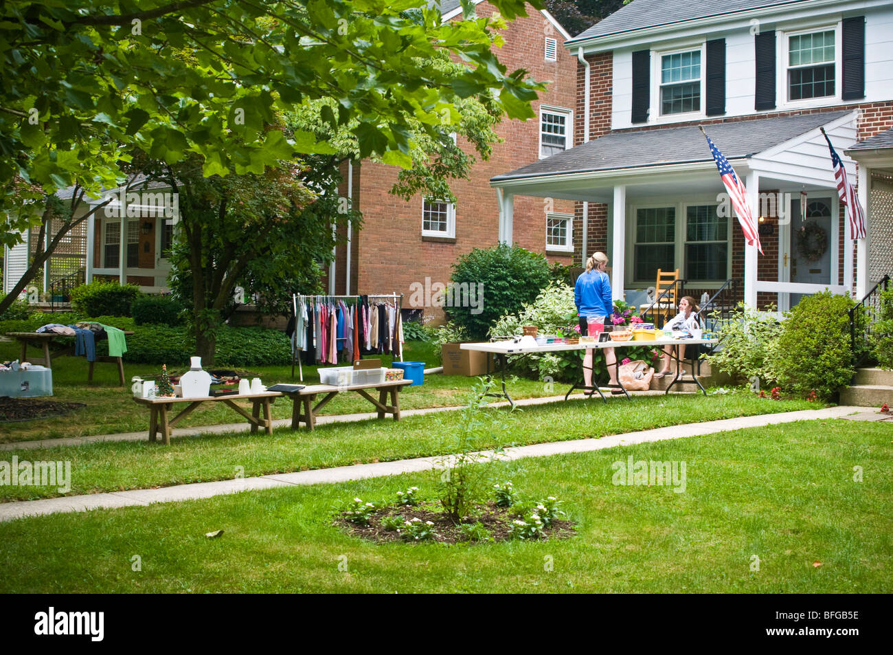Street Flea Market Garage Sales Stock Photo 26790218 Alamy