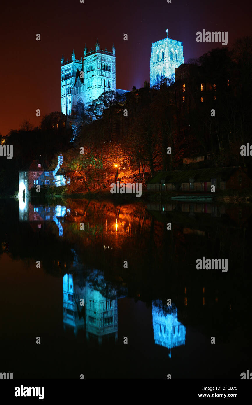 Durham Cathedral illuminated during the Festival of Light November 2009