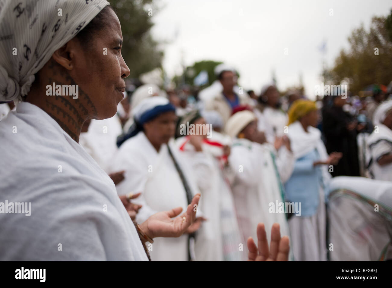 Ethiopian Jews Celebrate Sigd in Jerusalem Stock Photo