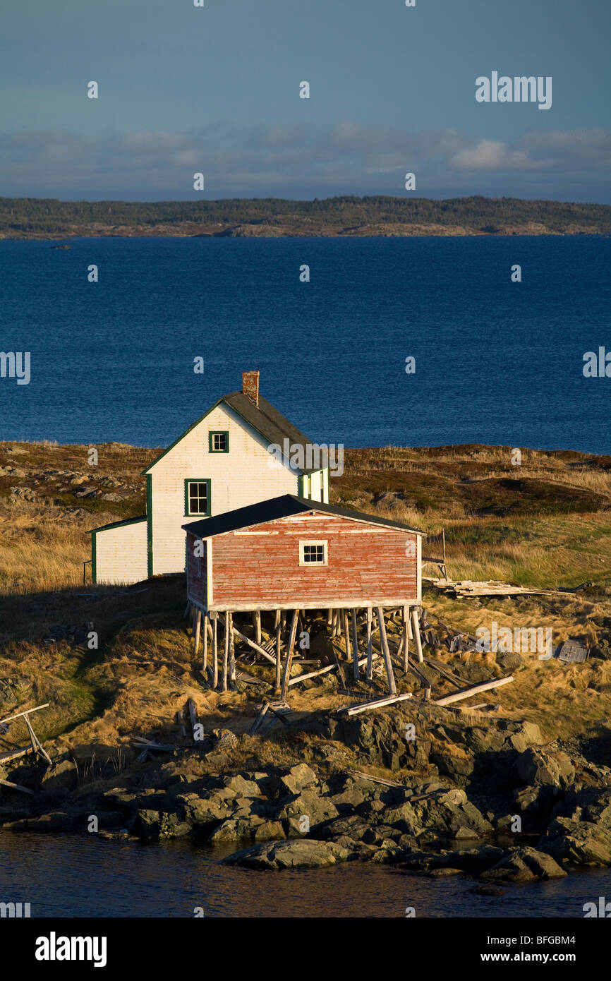 House and shed in the outport community of Change Islands, Newfoundland & Labrador, Canada Stock Photo