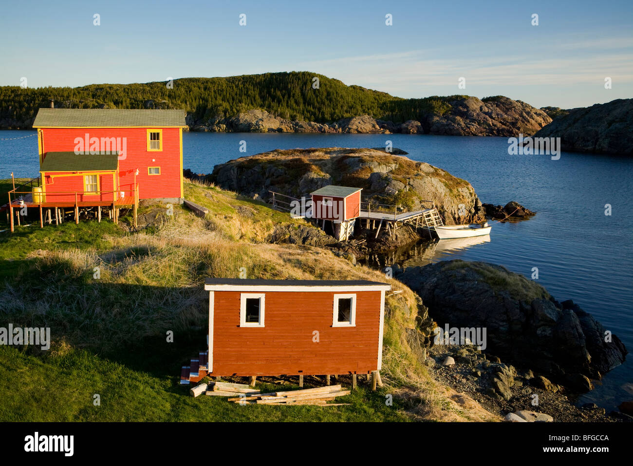 Colorful house and outbuildings in the outport community of Change