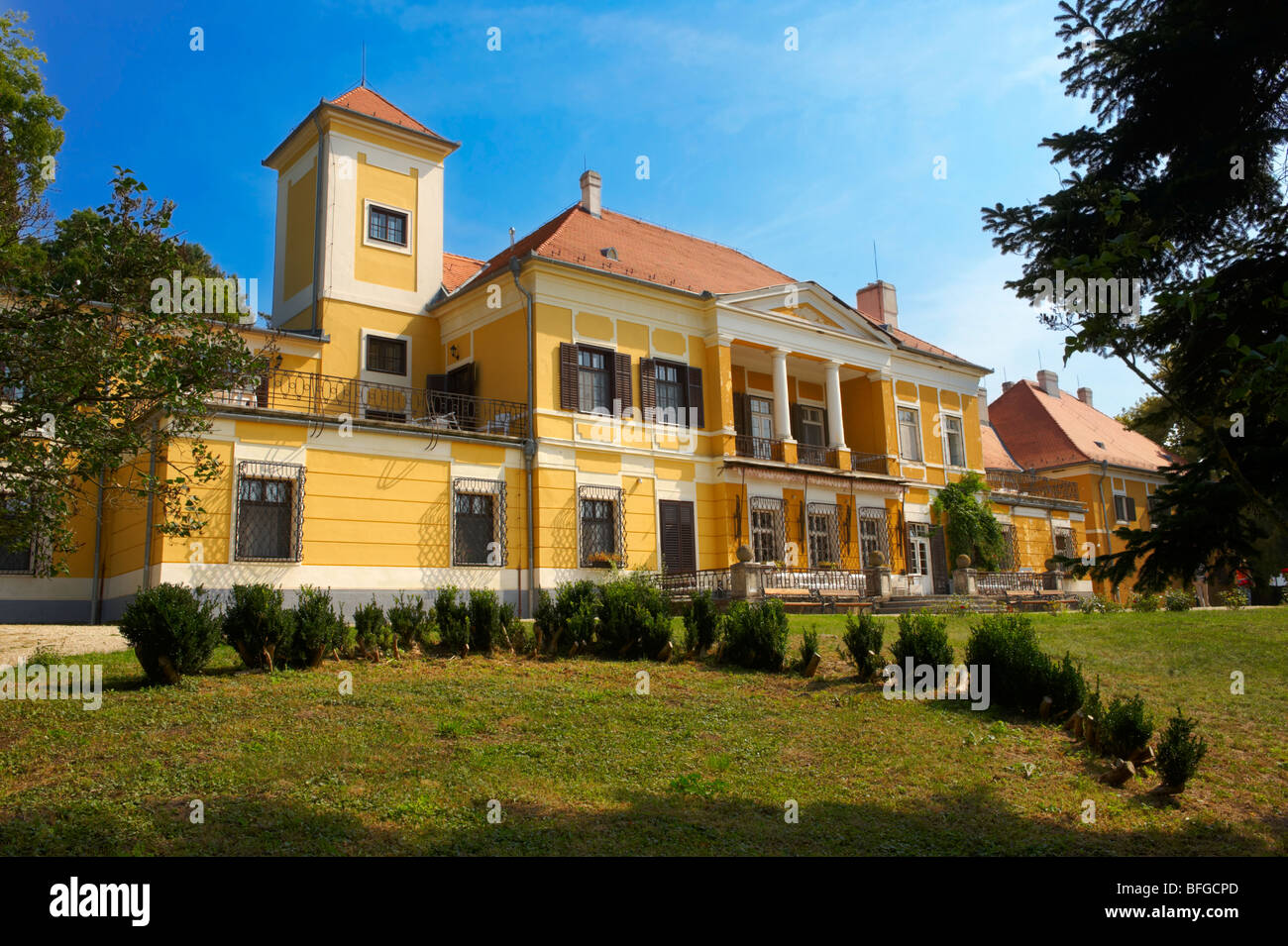 Neo Classic Szecheny chateaux - Szigiglet, Balaton, Hungary Stock Photo