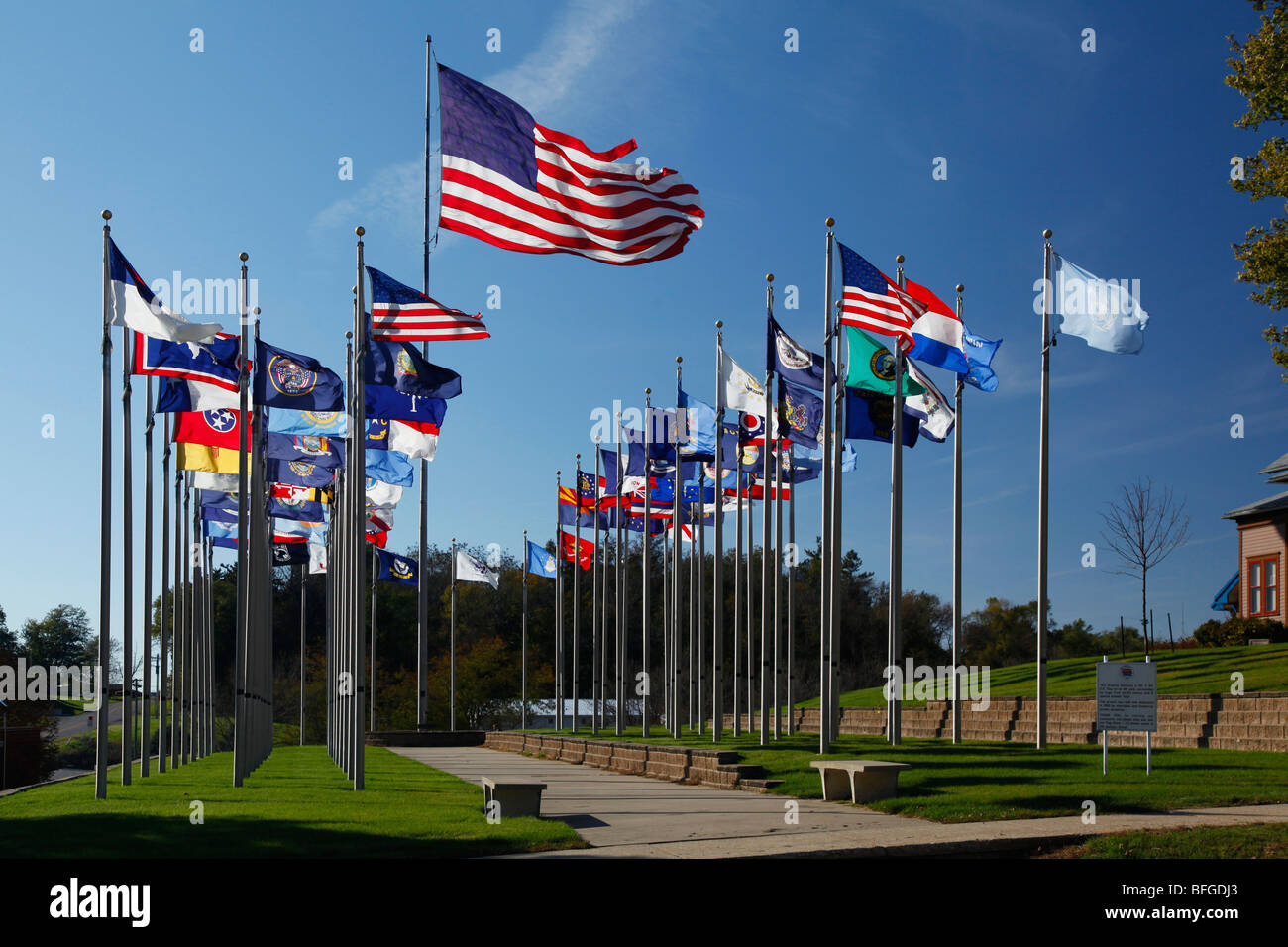 Brooklyn, Iowa of Flags" display museum Stock Photo Alamy