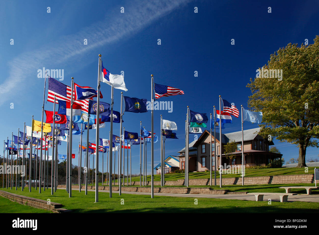 Brooklyn, Iowa of Flags" display museum Stock Photo Alamy