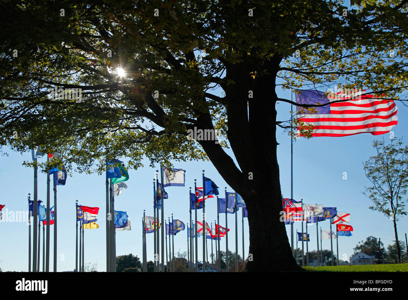 Brooklyn, Iowa of Flags" display museum Stock Photo Alamy