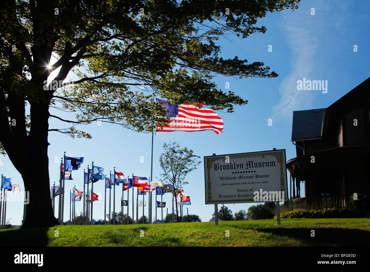 Brooklyn, Iowa of Flags" display museum Stock Photo Alamy