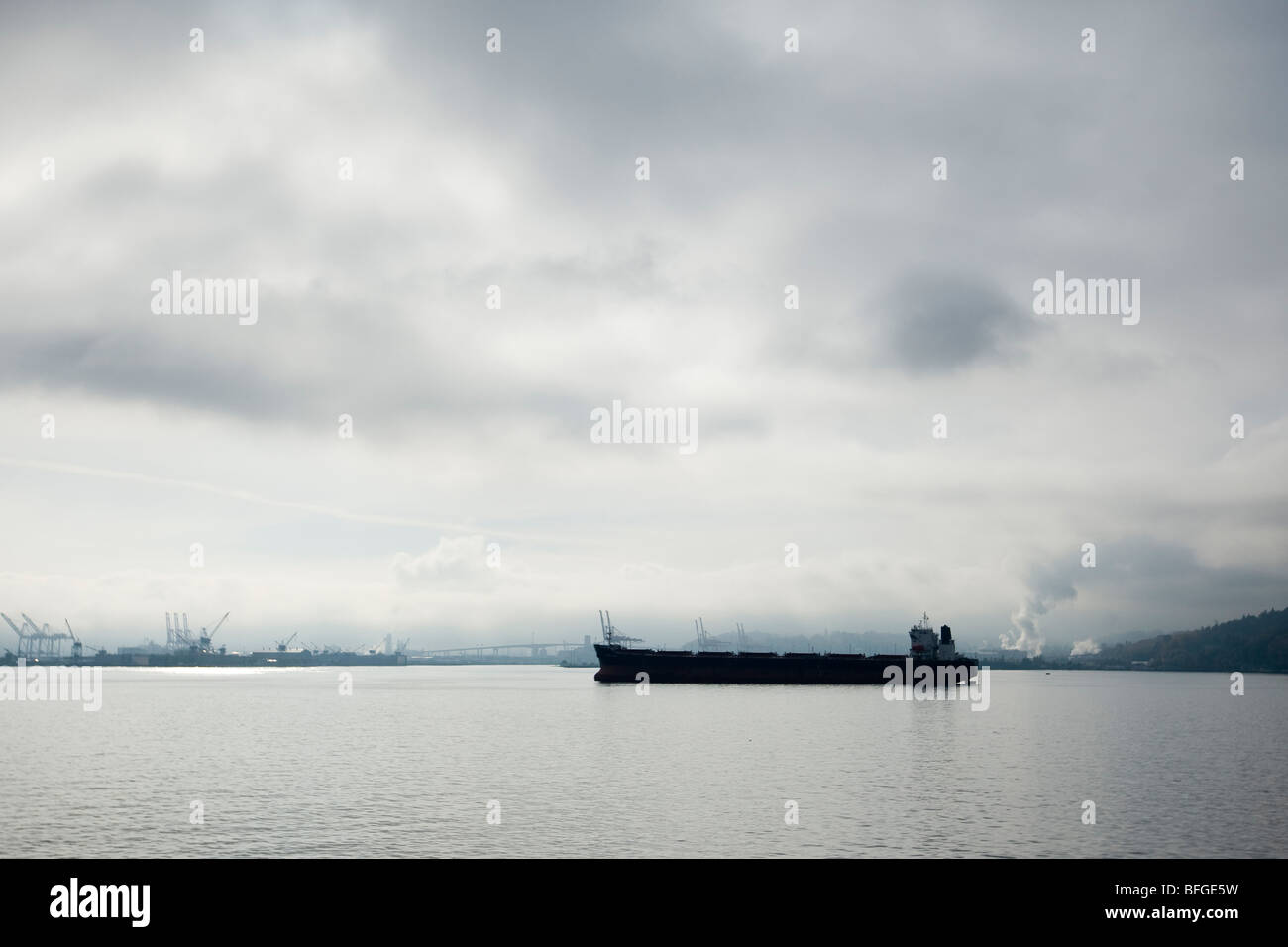 Cargo Boat in Washington State Stock Photo Alamy