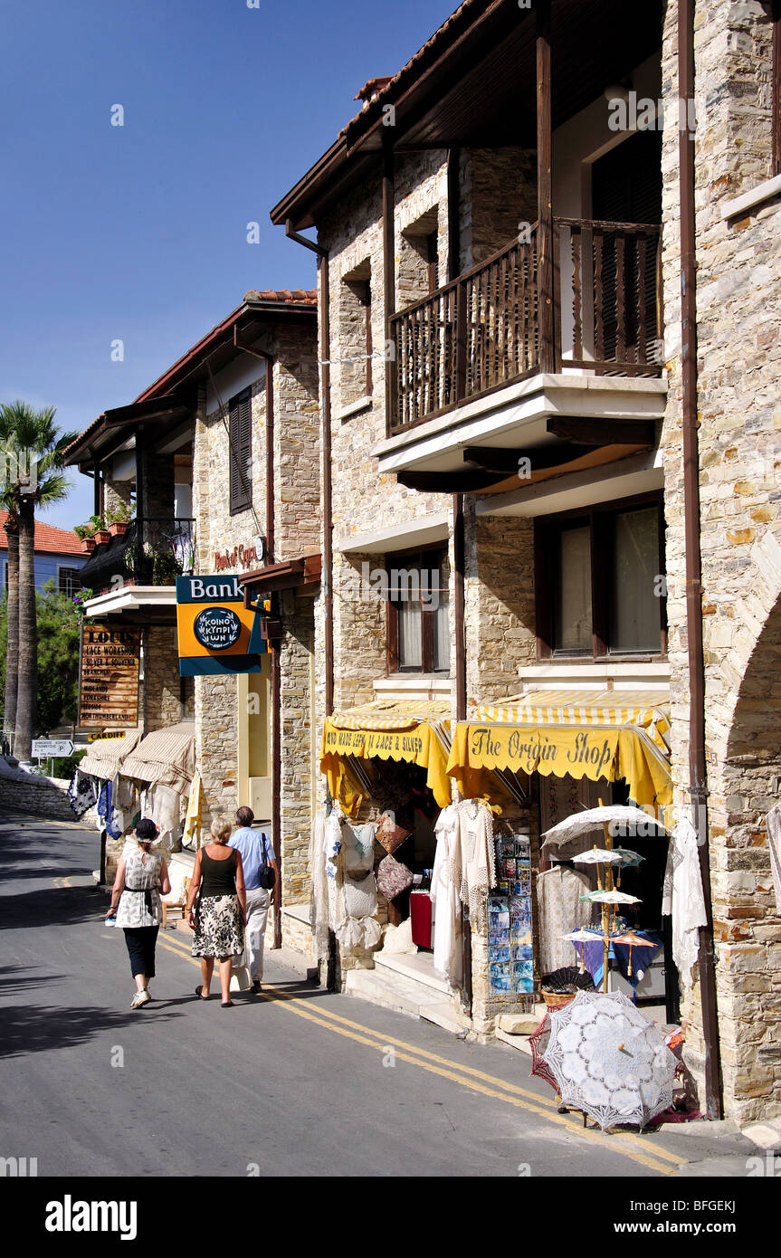 Street scene, Lefkara, Larnaka District, Cyprus Stock Photo