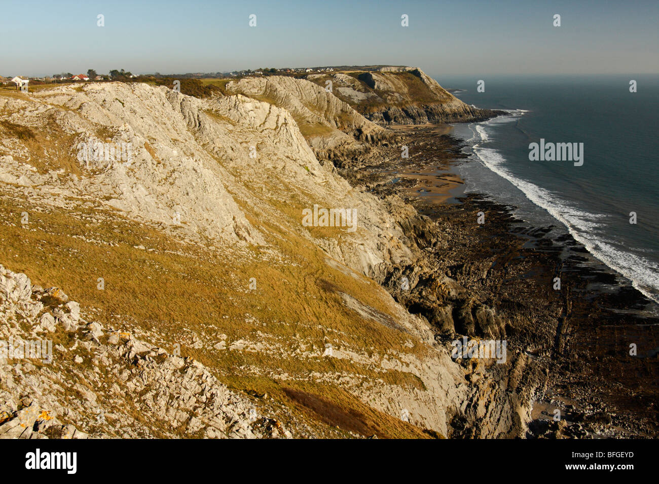 Pennard Cliffs, Gower Peninsula, West Glamorgan, South Wales, U.K. Stock Photo