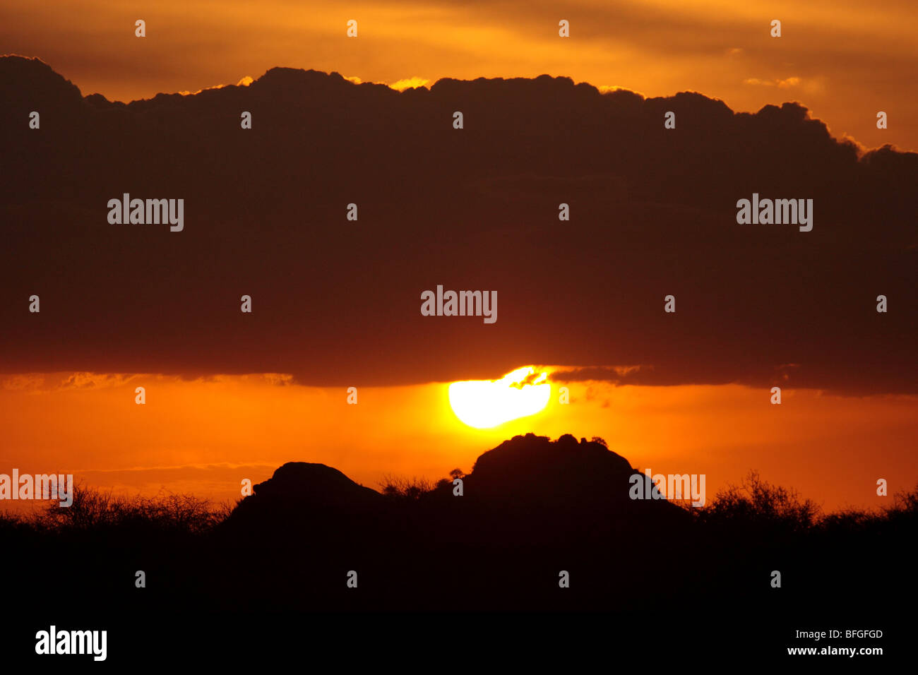 African sunset Stock Photo