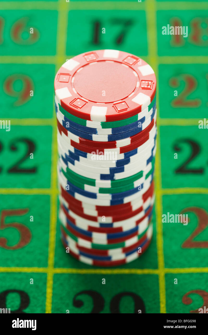 Chips on Roulette Table Stock Photo Alamy