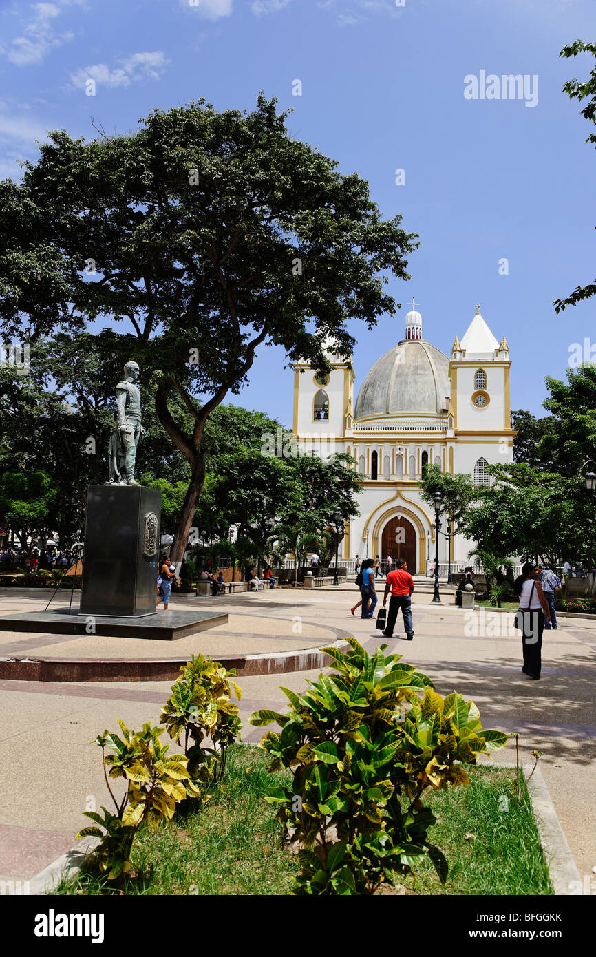 Iglesia de San Nicolas de Bari, Plaza Bolivar, Porlamar, Isla Margarita, Nueva Esparta, Venezuela Stock Photo