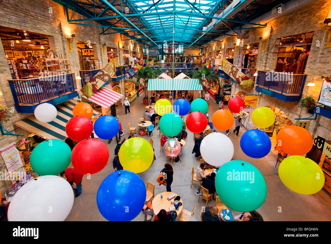 Inside The Forks Market, in downtown Winnipeg, Manitoba, Canada Stock