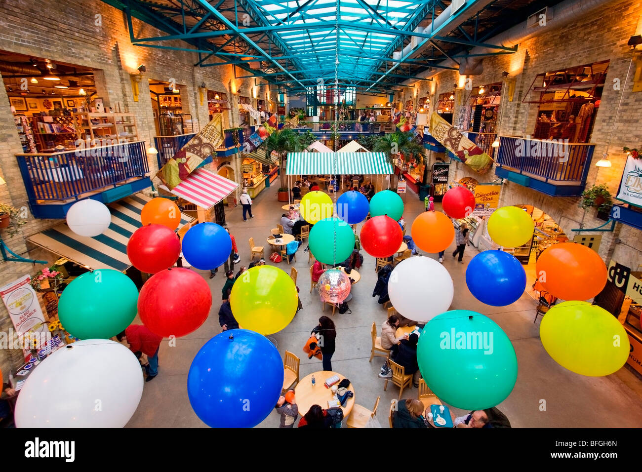 Inside The Forks Market, in downtown Winnipeg, Manitoba, Canada. Stock Photo