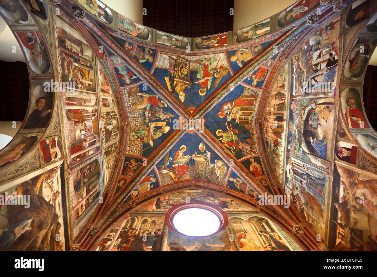 Frescoes inside the 13th century Cathedral Santa Maria Assunta in Atri, Abruzzo, Italy. Stock Photo