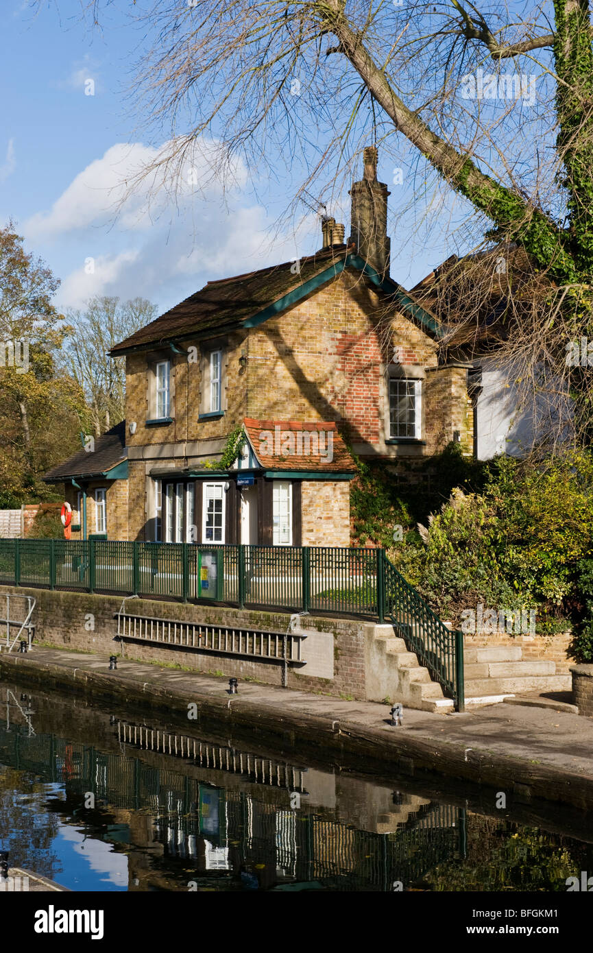 A traditional riverside lock keeper's cottage on Boulters Lock on the
