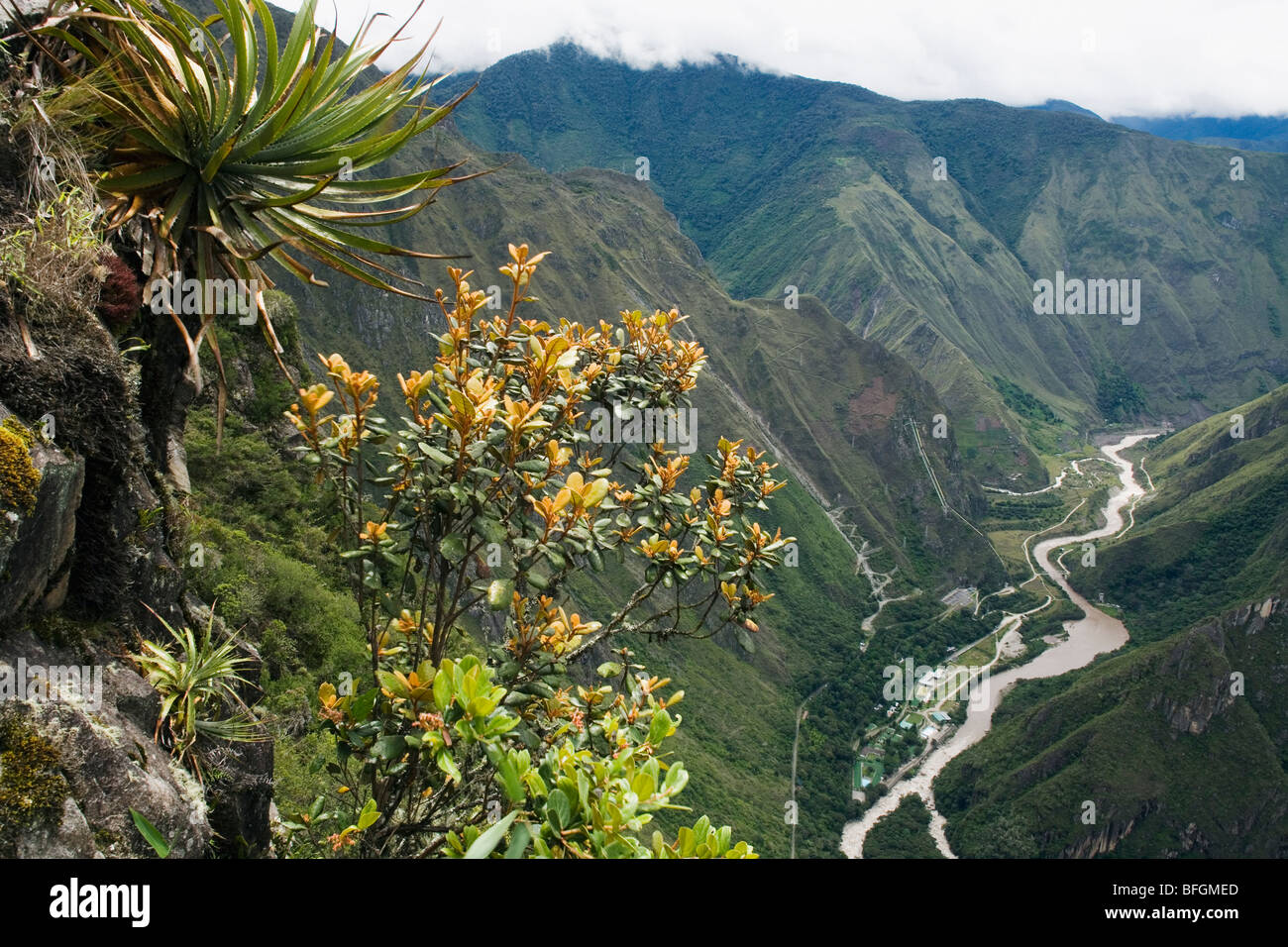 Andes mountains and Canyon of the Urubamba river, Urubamba province, Peru Stock Photo