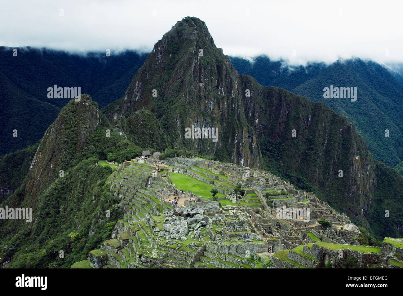 Inca's city of Machu Pichu, UNESCO site, Urubamba province, Peru Stock Photo