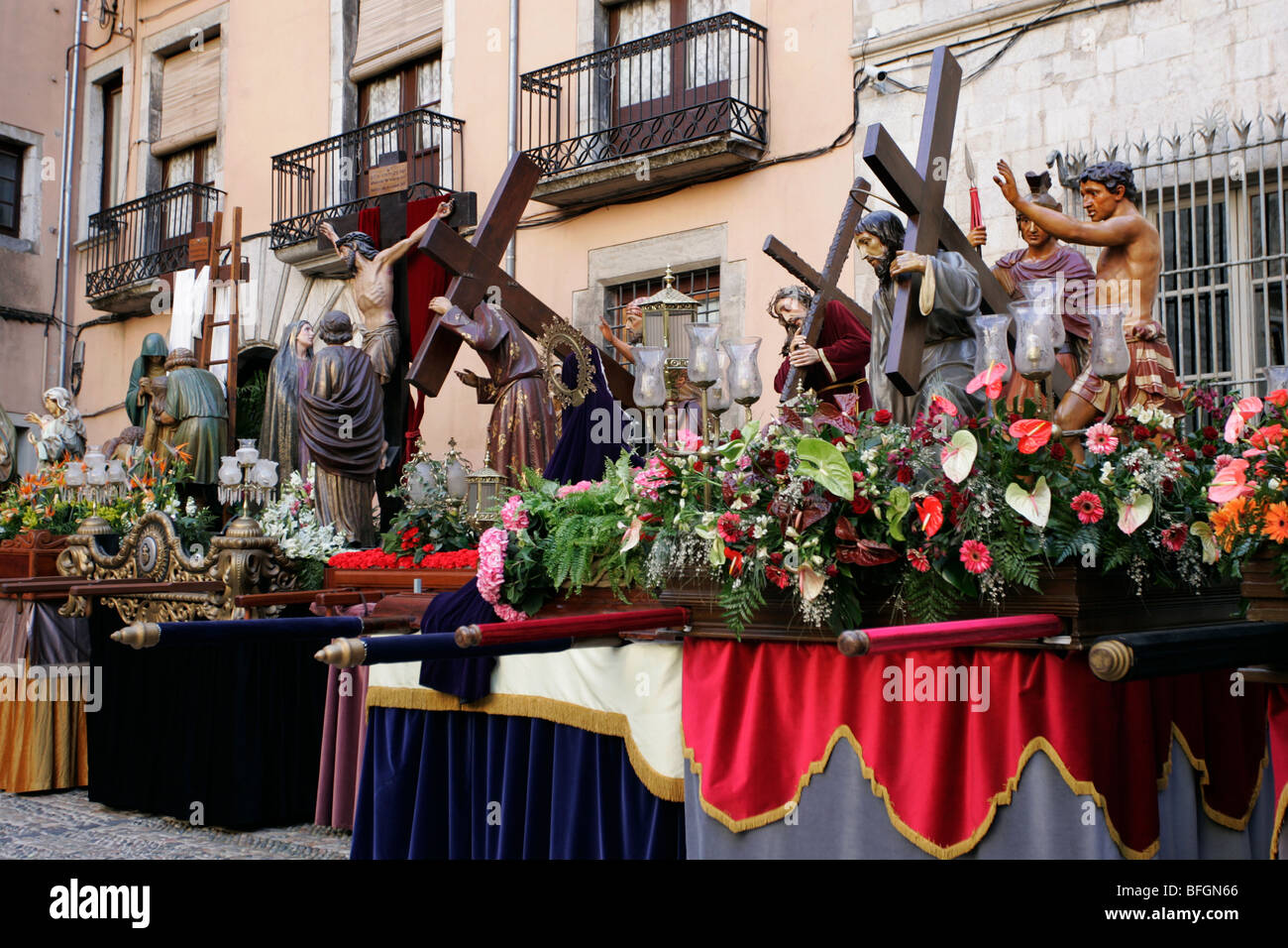 Easter procession floats in Girona, Spain Stock Photo Alamy