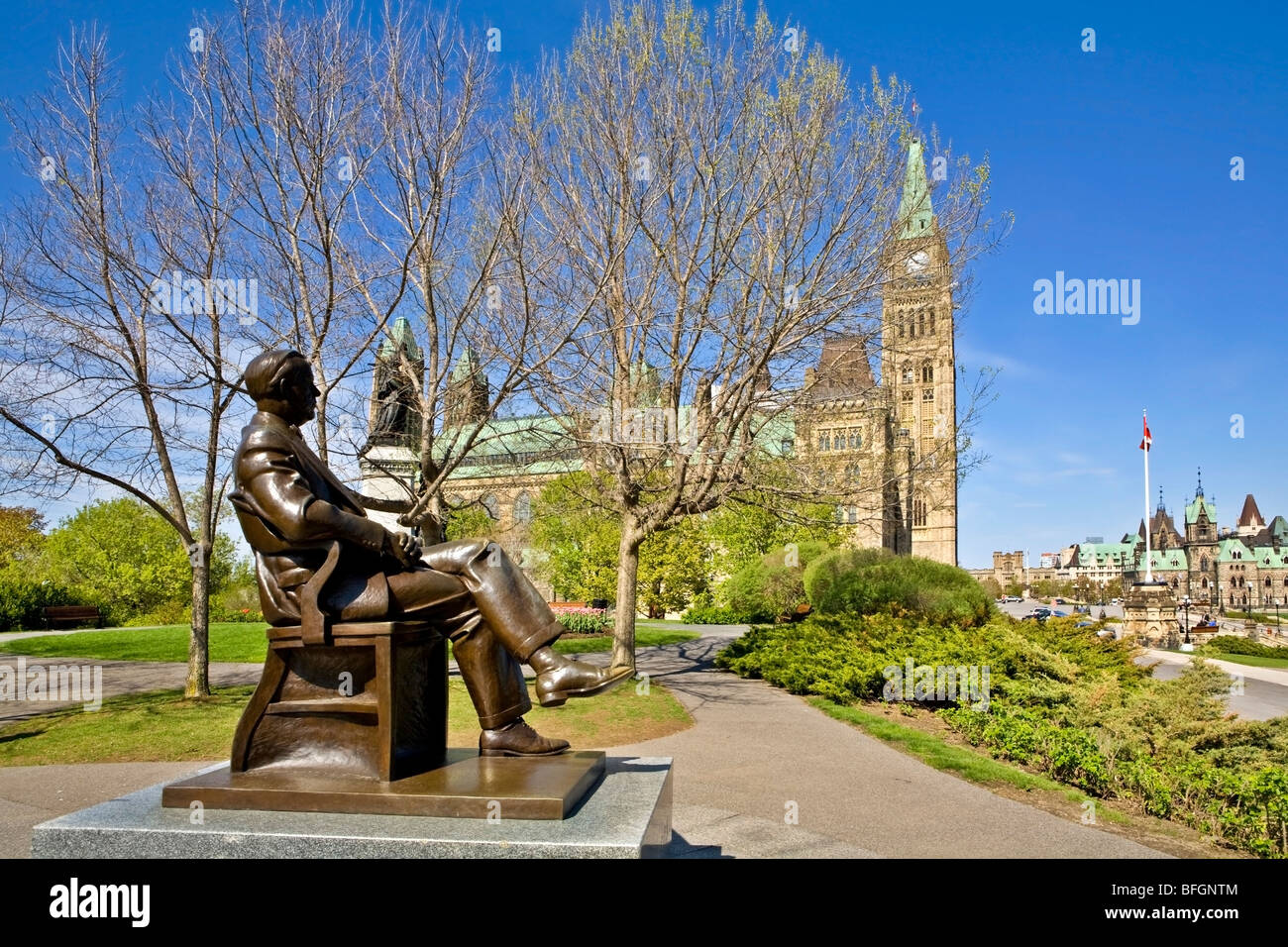 Statue of Lester B Pearson, Parliament Hill, Ottawa, Ontario, Canada