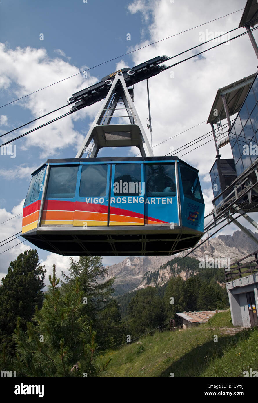 VigoCatinaccio Cable Car at Ciampedie, Val di Fassa, Dolomites, Italy
