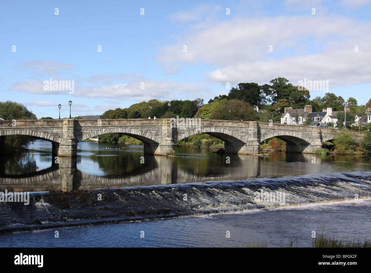 bridge across River Cree, Newton Stewart, Dumfries and Galloway, Scotland September 2009 Stock